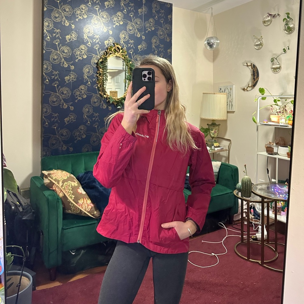 Columbia Pink Fleece Lined Windbreaker - Size XS